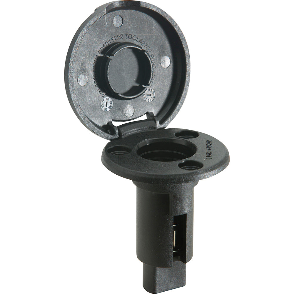 Attwood LightArmor PlugIn Base  2 Pin  Black  Round 910R2PB7