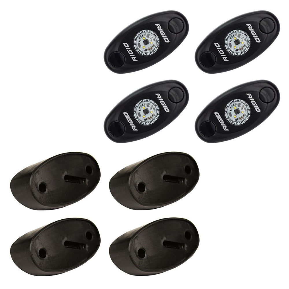 RIGID Industries ASeries Rock Light Kit  4 Amber Lights  Black 400243